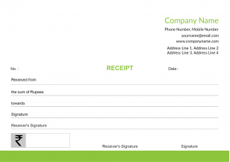 Parrot Green Receipt Book