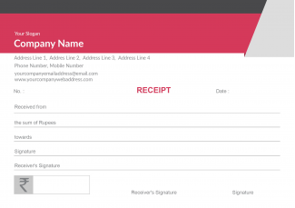 Pink And Grey  Receipt Book