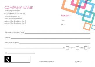 Colorful Pattern Receipt Book