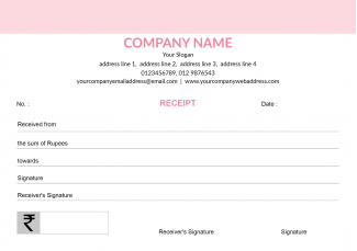 Light Pink Receipt Book